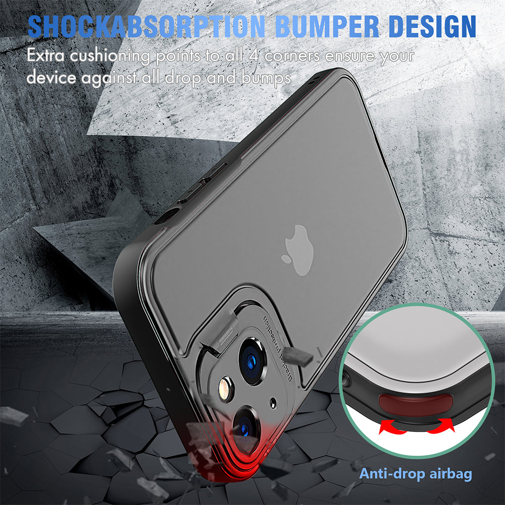 For Apple iPhone 13 /Pro Max Hybrid Tinted with Precise Raised Camera Protection & Invisible Stand Kickstand Ultra Slim  Phone Case Cover