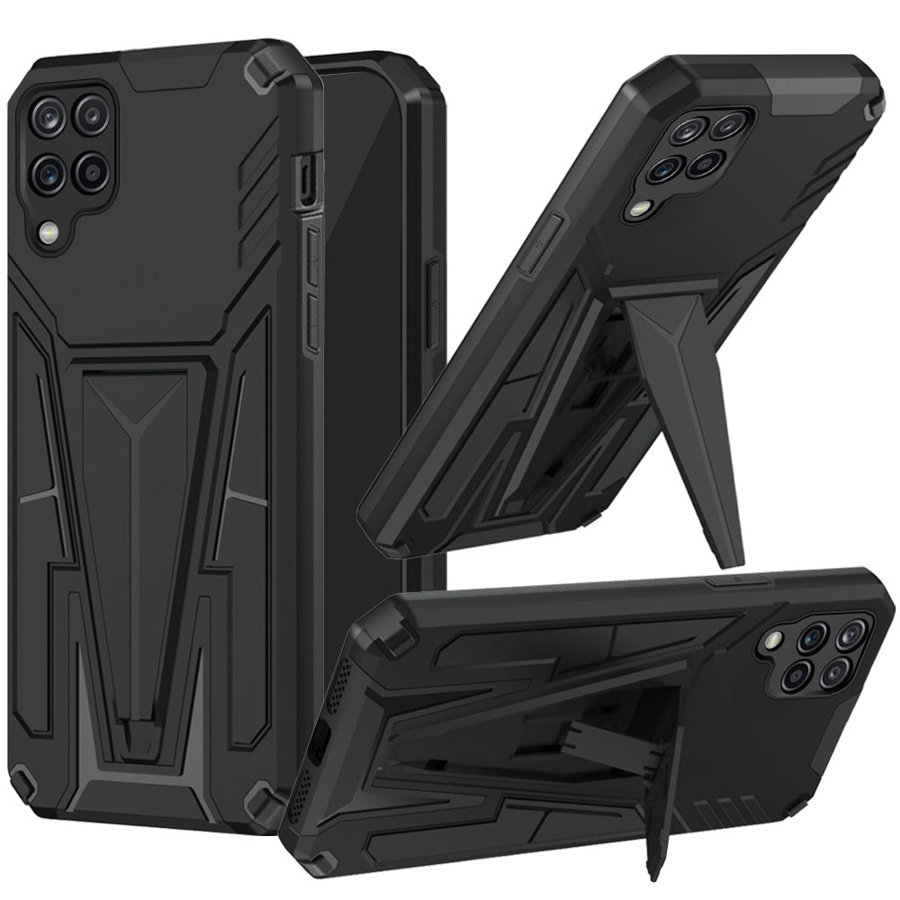 For Samsung Galaxy A12 5G Heavy Duty Protection Hybrid Built-in Kickstand Rugged Shockproof Military Grade Dual Layer Full Body  Phone Case Cover