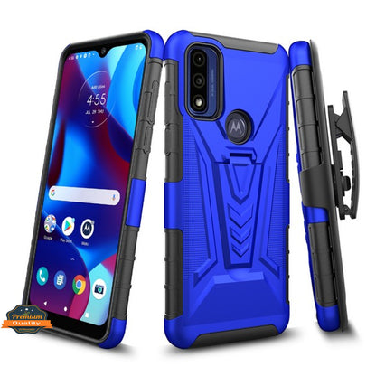 For Motorola Moto G Power 2022 Hybrid Armor Kickstand with Swivel Belt Clip Holster Heavy Duty 3 in 1 Defender Shockproof Rugged  Phone Case Cover