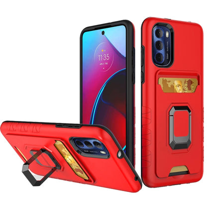 For Motorola Moto G Stylus 2022 4G Wallet Case Designed with Credit Card Holder & Magnetic Stand Kickstand Ring Heavy Duty Hybrid Armor  Phone Case Cover