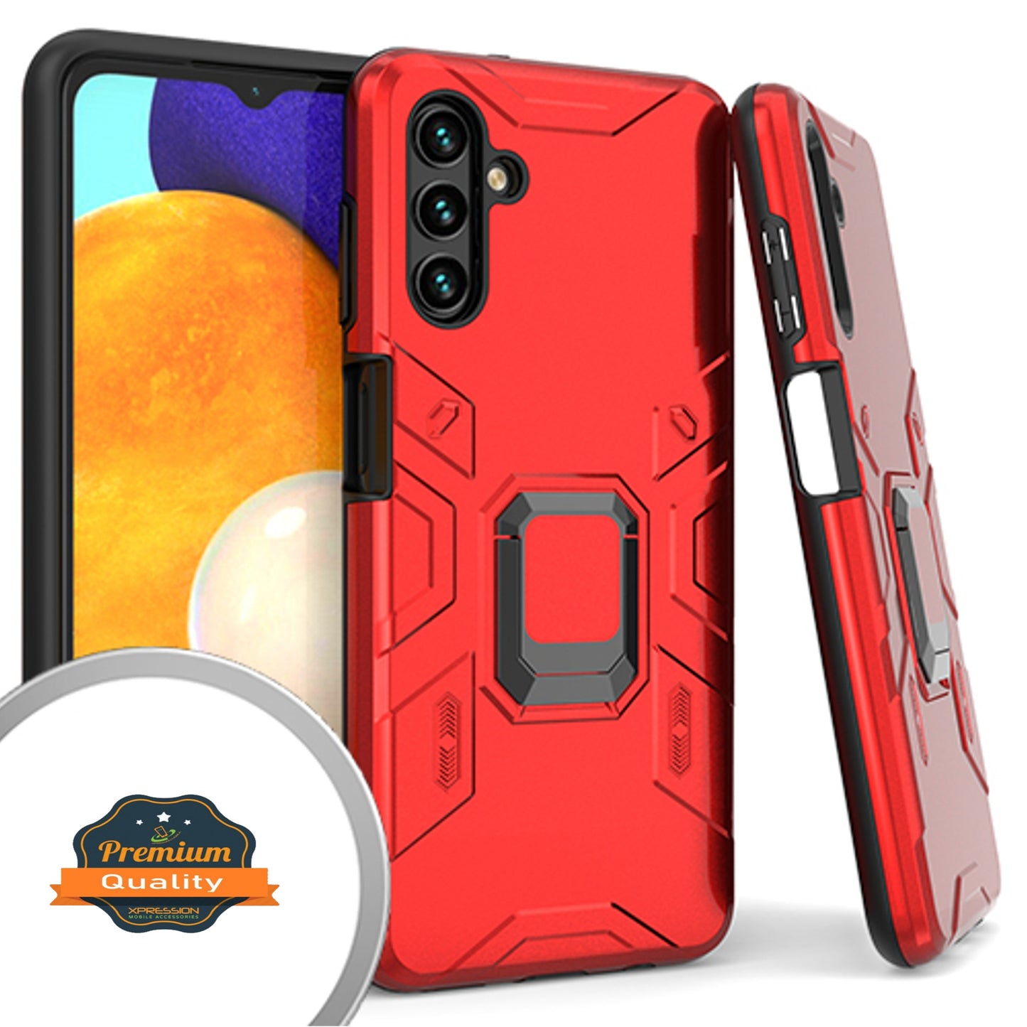 For Samsung Galaxy A13 5G Hybrid Heavy Duty Armor Protective Bumper with 360° Degree Ring Holder Kickstand [Military-Grade]  Phone Case Cover