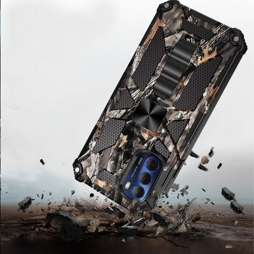 For Motorola Moto G Stylus 2022 4G Heavy Duty Hybrid Camouflage Kickstand [Military Grade] Fit Magnetic Car Mount  Phone Case Cover