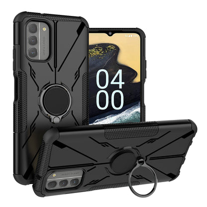 For Nokia G100 4G Hybrid 2in1 Rugged Hard TPU Shock-Absorbing with Magnetic Rotatable Ring Kickstand  Phone Case Cover