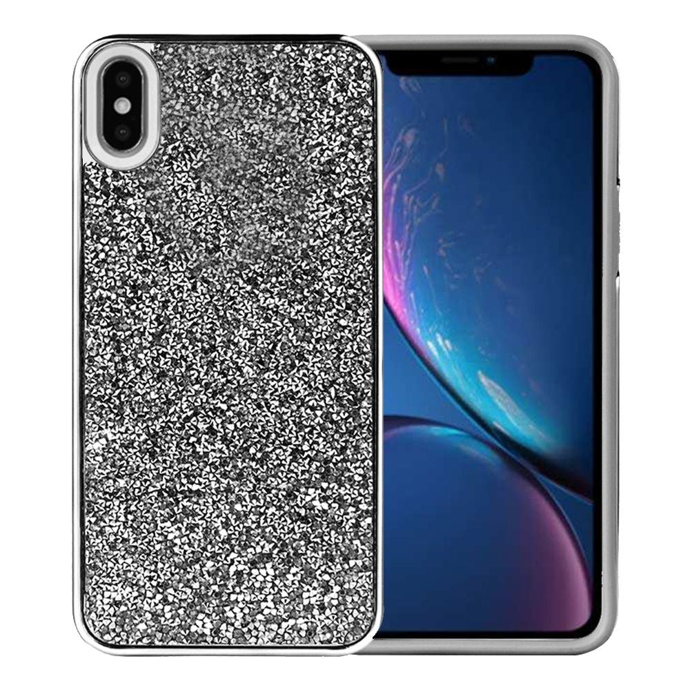 For Apple iPhone XR Bling Rhinestone Diamond Shiny Glitter Hybrid Dual Layer Defender Rugged Hard PC TPU Rubber Protective  Phone Case Cover
