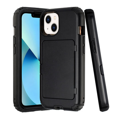 For Apple iPhone 12 /Pro Max Wallet Design with Credit Card Holder, Hidden Back Mirror Stand Heavy Duty Hybrid Shockproof  Phone Case Cover