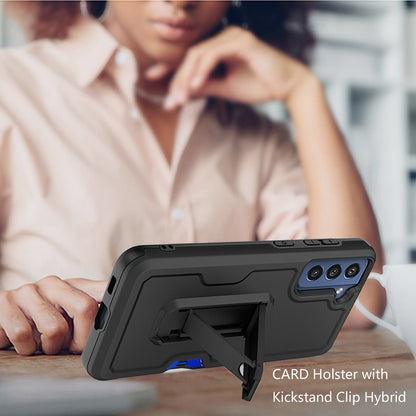 For Samsung Galaxy A03S Hidden Wallet Credit Card Slots with Kickstand Back Design Fashion Hybrid Shockproof Hard  Phone Case Cover