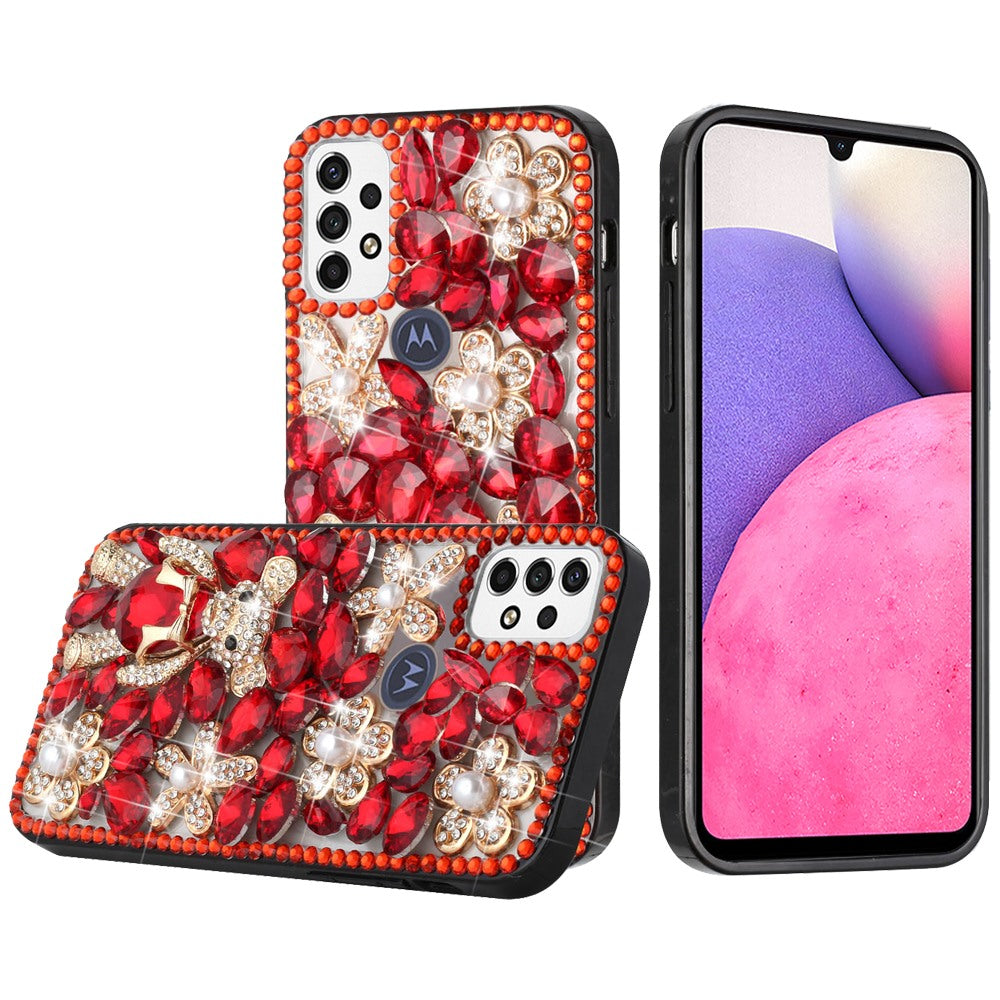 For Samsung Galaxy A33 5G Bling Crystal 3D Full Diamonds Luxury Sparkle Transparent Rhinestone Glitter Hybrid Bumper  Phone Case Cover