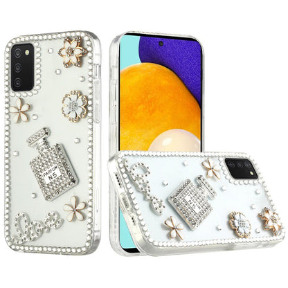 For Apple iPhone 13 (6.1") Bling Clear Crystal 3D Full Diamonds Luxury Sparkle Rhinestone Hybrid Protective  Phone Case Cover