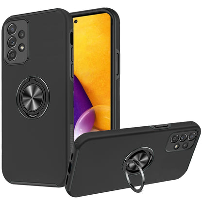 For Samsung Galaxy A73 5G Hybrid 360 Degree Rotatable Metal Invisible Ring Stand Holder Fit Magnetic Car Mount Shockproof Slim  Phone Case Cover