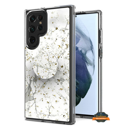 For Samsung Galaxy A32 5G Elegant Pattern Design Glitter Hybrid with Ring Stand Pop Up Finger Holder Kickstand  Phone Case Cover