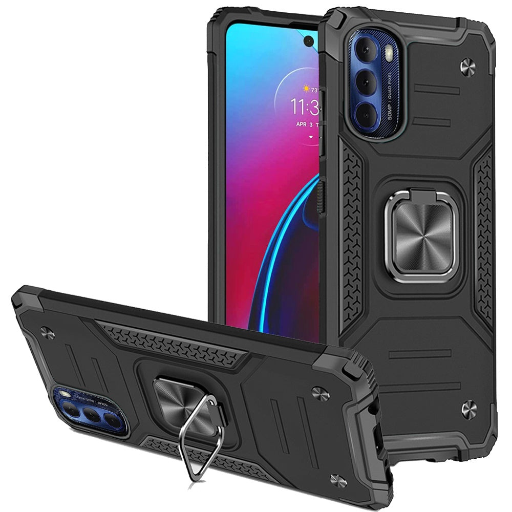 For Motorola Moto G Stylus 2022 4G Armor Hybrid Ring Holder Kickstand Shockproof Heavy-Duty Durable Rugged  Phone Case Cover