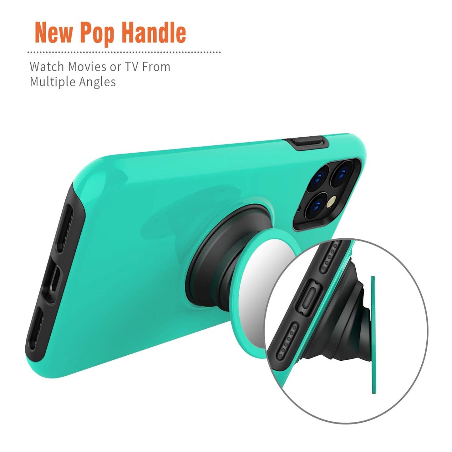 For Samsung Galaxy A22 5GGlitter Sparkle Slim Bling Hybrid Protective with Round Stand Shockproof Soft TPU Rubber  Phone Case Cover