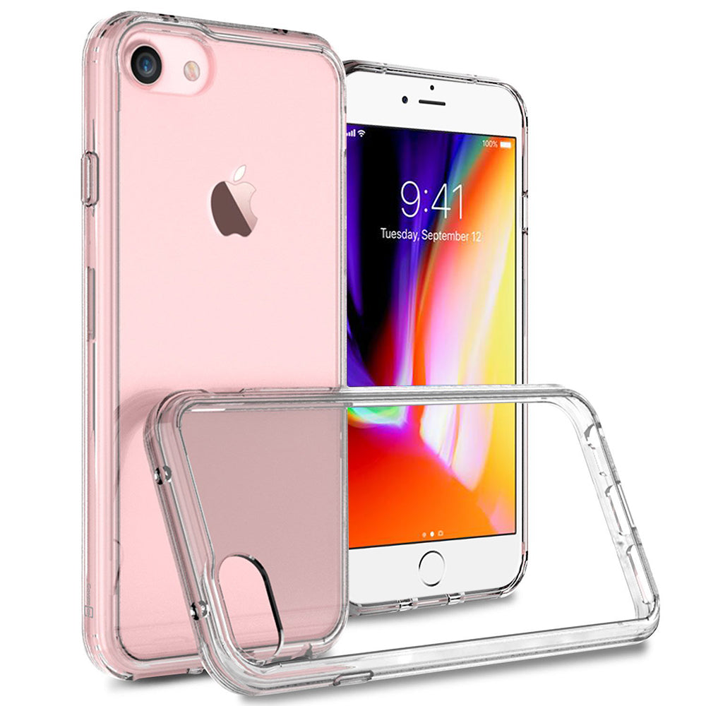 For Apple iPhone SE 3 (2022) Hybrid Transparent Clear Acrylic Back Hard Soft TPU Full Protective Bumper Extra Shock-Absorb  Phone Case Cover