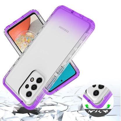 For Samsung Galaxy A53 5G Dual Layer Hybrid Clear Gradient Two Tone Transparent Shockproof Rubber Hard Protective Frame  Phone Case Cover