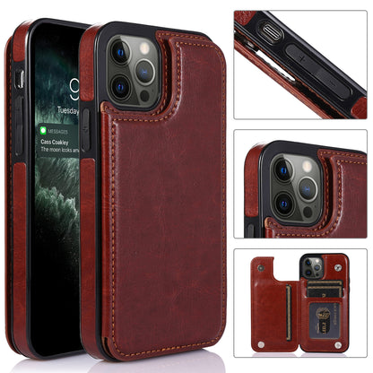 For Apple iPhone 11 (6.1") Wallet PU Leather [Two Magnetic Clasp] [Card Slots] Stand Durable Back Storage Flip  Phone Case Cover