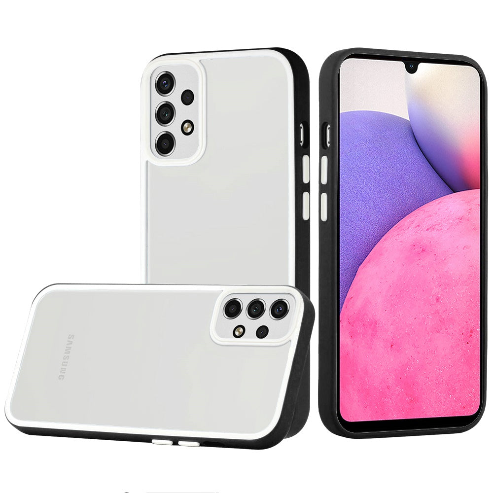 For Samsung Galaxy A33 5G Hybrid Transparent Colored Frame Bumper Hard Back Shockproof Slim TPU Silicone Protective  Phone Case Cover