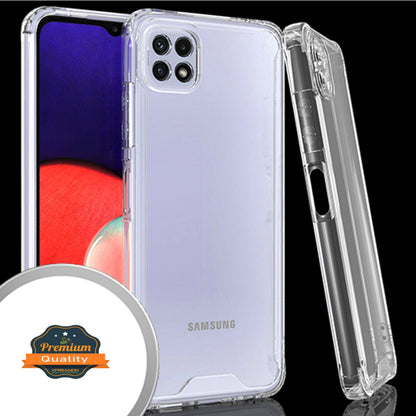 For Boost Mobile Celero 5G Slim Body Frame [Shock-Absorption] Hybrid Defender Rubber Gummy TPU Clear Hard Back Protective  Phone Case Cover