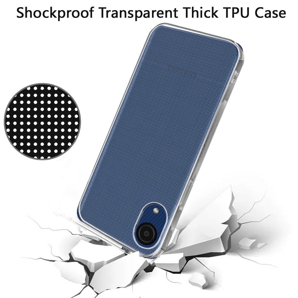 For Samsung A03 Core Hybrid Transparent Thick TPU Rubber Silicone Simple Minimalistic Gel Shockproof Protective Slim Back Clear Phone Case Cover