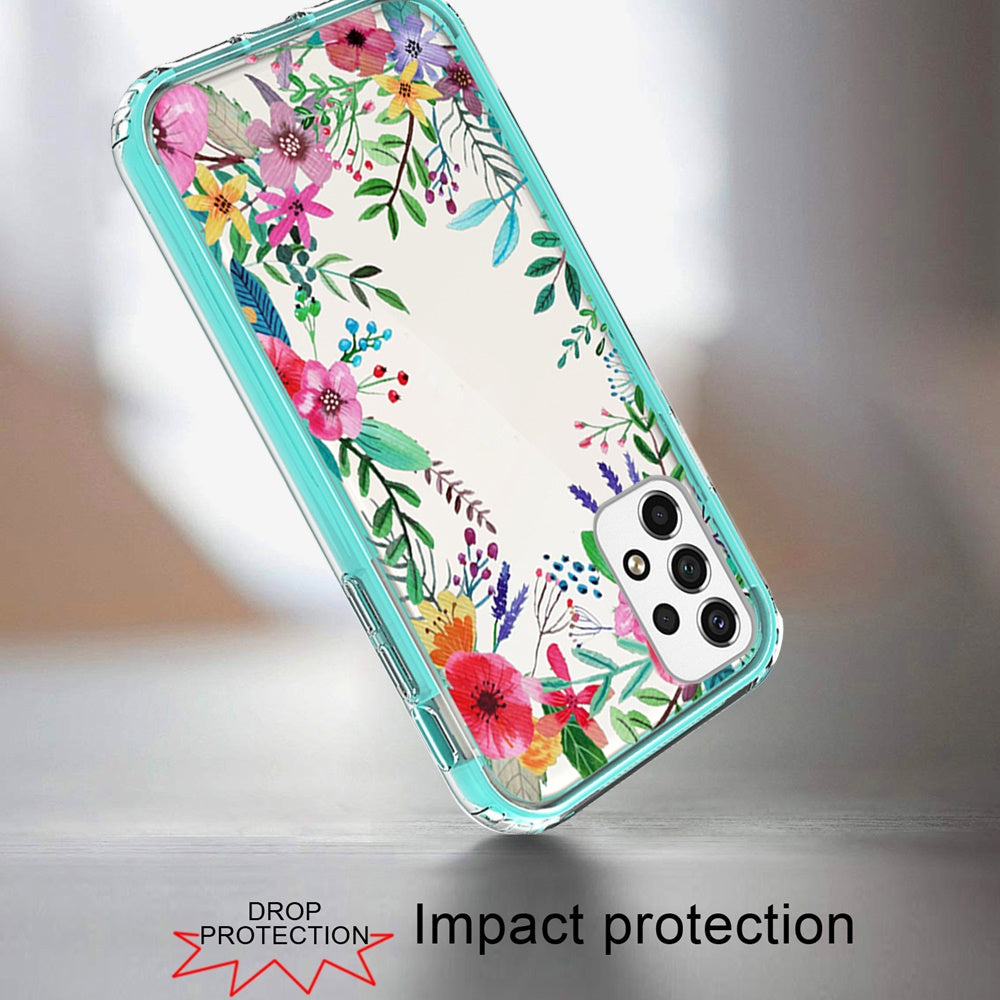 For Samsung Galaxy A23 5G Beautiful Design Hybrid Triple Layer Armor Hard PC Rubber Shockproof Frame  Phone Case Cover