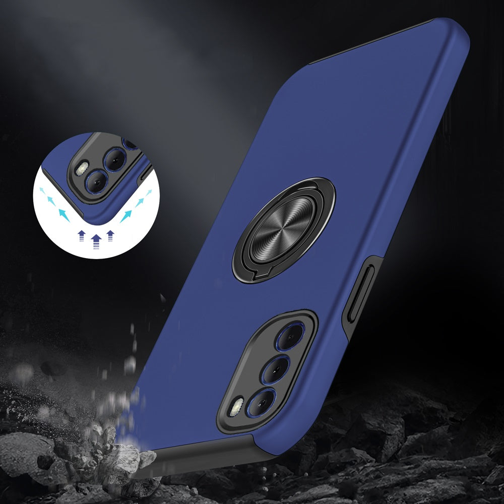 For Motorola Moto G Stylus 5G 2022 Hybrid 360 Degree Rotatable Metal Invisible Ring Stand Holder Fit Magnetic Car Mount  Phone Case Cover