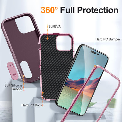 For Apple iPhone 14 /Plus Pro Max Hybrid Protective Hybrid Armor 3 in 1 Shockproof with Kickstand Heavy Duty Rugged  Phone Case Cover