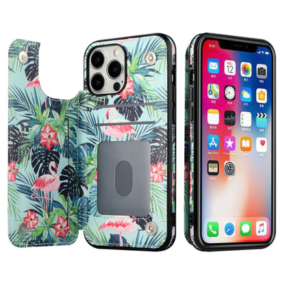 For Apple iPhone 13 Pro Max 6.7" Wallet PU Leather [Two Magnetic Clasp] [Card Slots] Stand Durable Back Storage Flip  Phone Case Cover