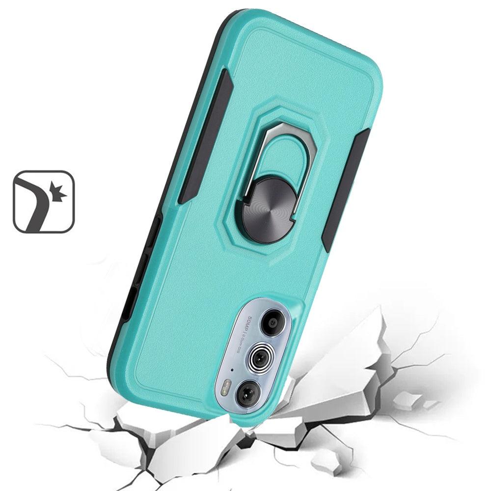 For Motorola Edge+ 2022 /Edge Plus Hybrid Rugged Hard Drop-Proof Protection Military Grade Armor with Metal Ring Stand  Phone Case Cover