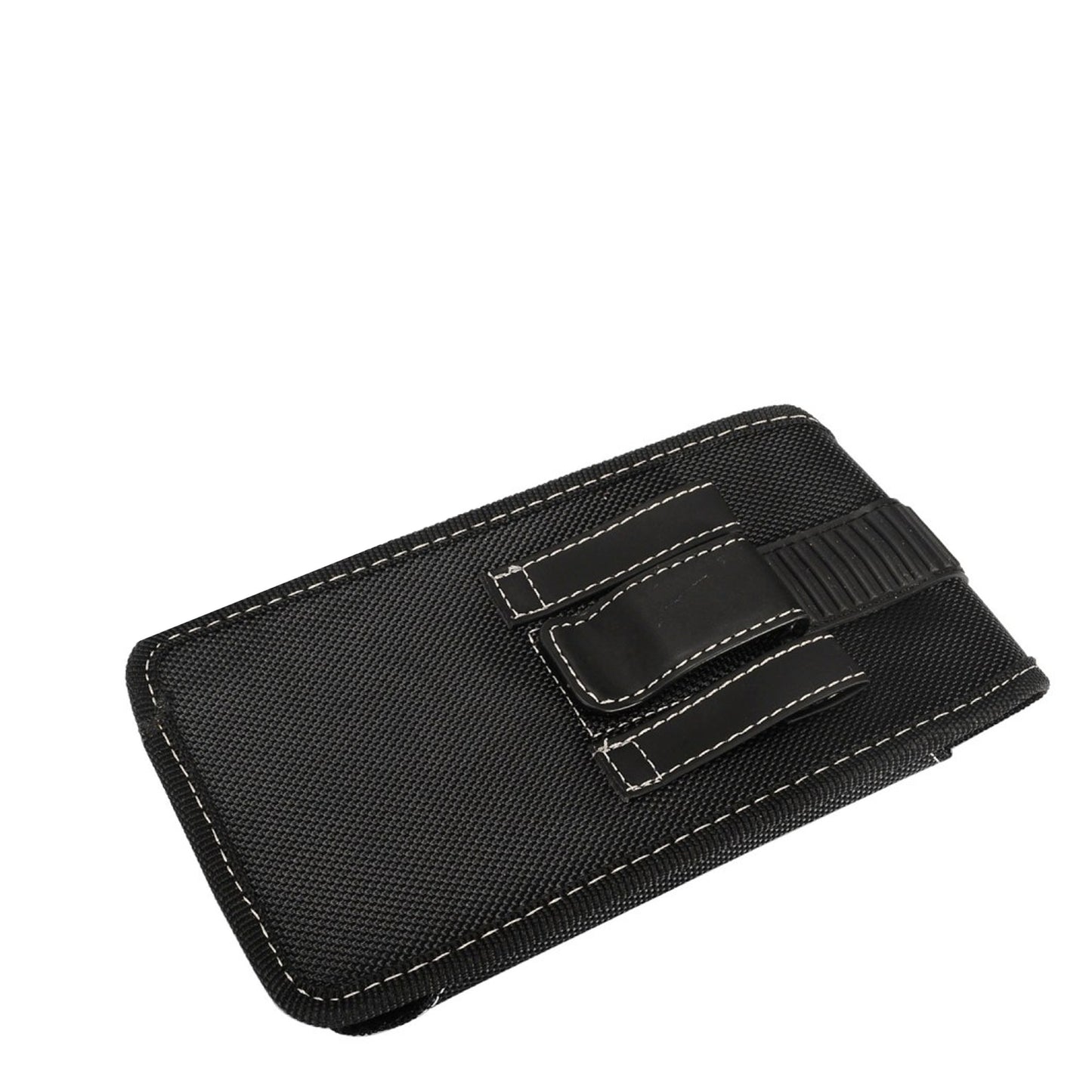 For Nokia C200 Rugged Canvas Cellphone Belt Clip Cover Holster Pouch Holder with Belt Loops Universal Vertical Carrying Case [Black]