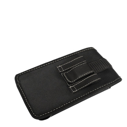 For Nokia C200 Rugged Canvas Cellphone Belt Clip Cover Holster Pouch Holder with Belt Loops Universal Vertical Carrying Case [Black]