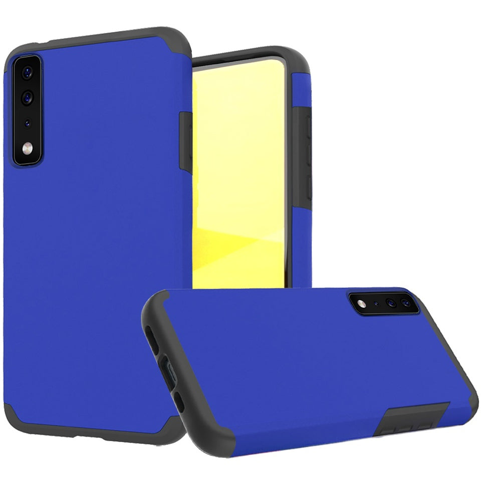 For Cricket Icon 4 Ultra Slim Shock Absorption 2in1 Tuff Hybrid Dual Layer Hard PC TPU Rubber Frame Armor Defender Blue Phone Case Cover