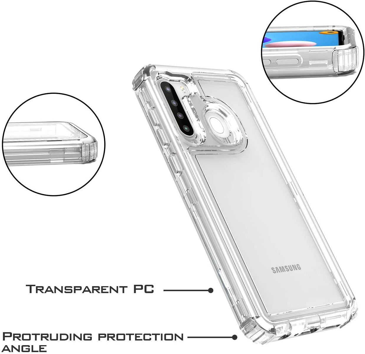 For Boost Mobile Celero 5G Transparent 3 Layer Heavy Duty Rugged Full Body Shockproof Hybrid Hard PC + TPU Bumper Protective  Phone Case Cover