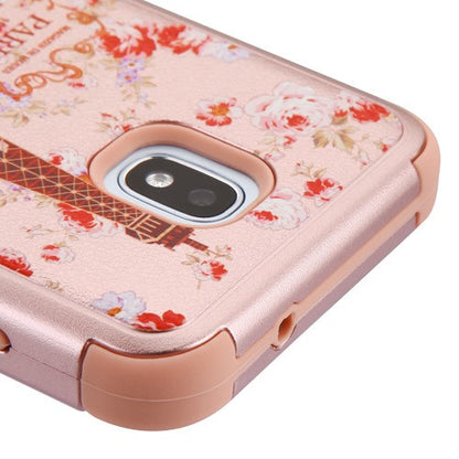 For Samsung Galaxy J3 V /J3 3rd Gen /Galaxy Express Prime 3 Stylish Hybrid Three Layer Hard PC Shockproof Heavy Duty TPU Anti-Drop Paris in Full Bloom Phone Case Cover