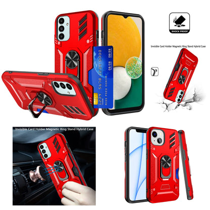 For Samsung Galaxy A53 5G Wallet Case Hybrid Ring Stand with Invisible Credit Card Holder Slim Shockproof Rugged Hard  Phone Case Cover