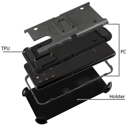 For Samsung Galaxy S10 5G (6.7") Hybrid Armor with Belt Clip Holster Kickstand & Screen Protector Hard PC Shockproof Gray Phone Case Cover