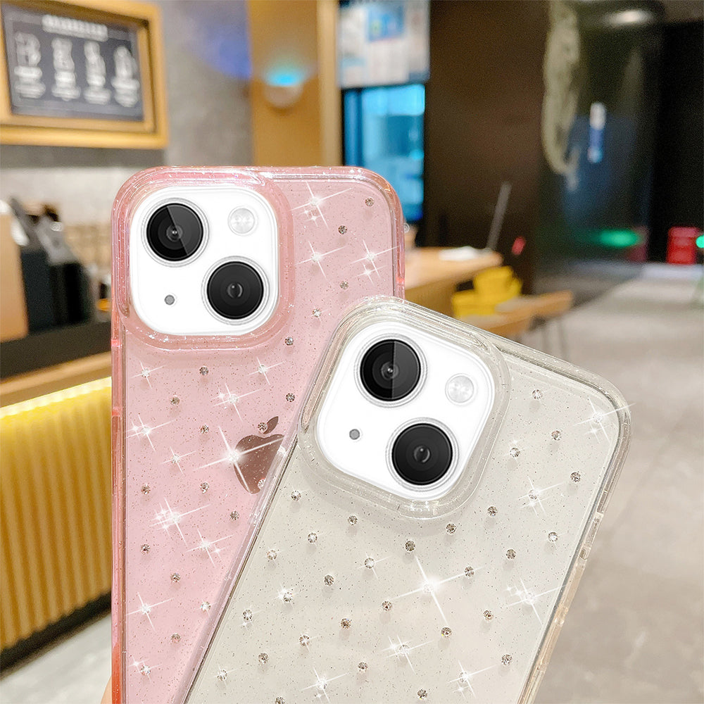 For Apple iPhone 14 /Pro Max Clarity Diamond Bling Sparkle Hybrid Hard PC Shell & Soft TPU Shock-Absorption Bumper  Phone Case Cover