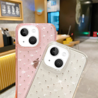 For Apple iPhone 14 Plus (6.7") Clarity Diamond Bling Sparkle Hybrid Hard PC Shell & Soft TPU Shock-Absorption Bumper Clear Phone Case Cover