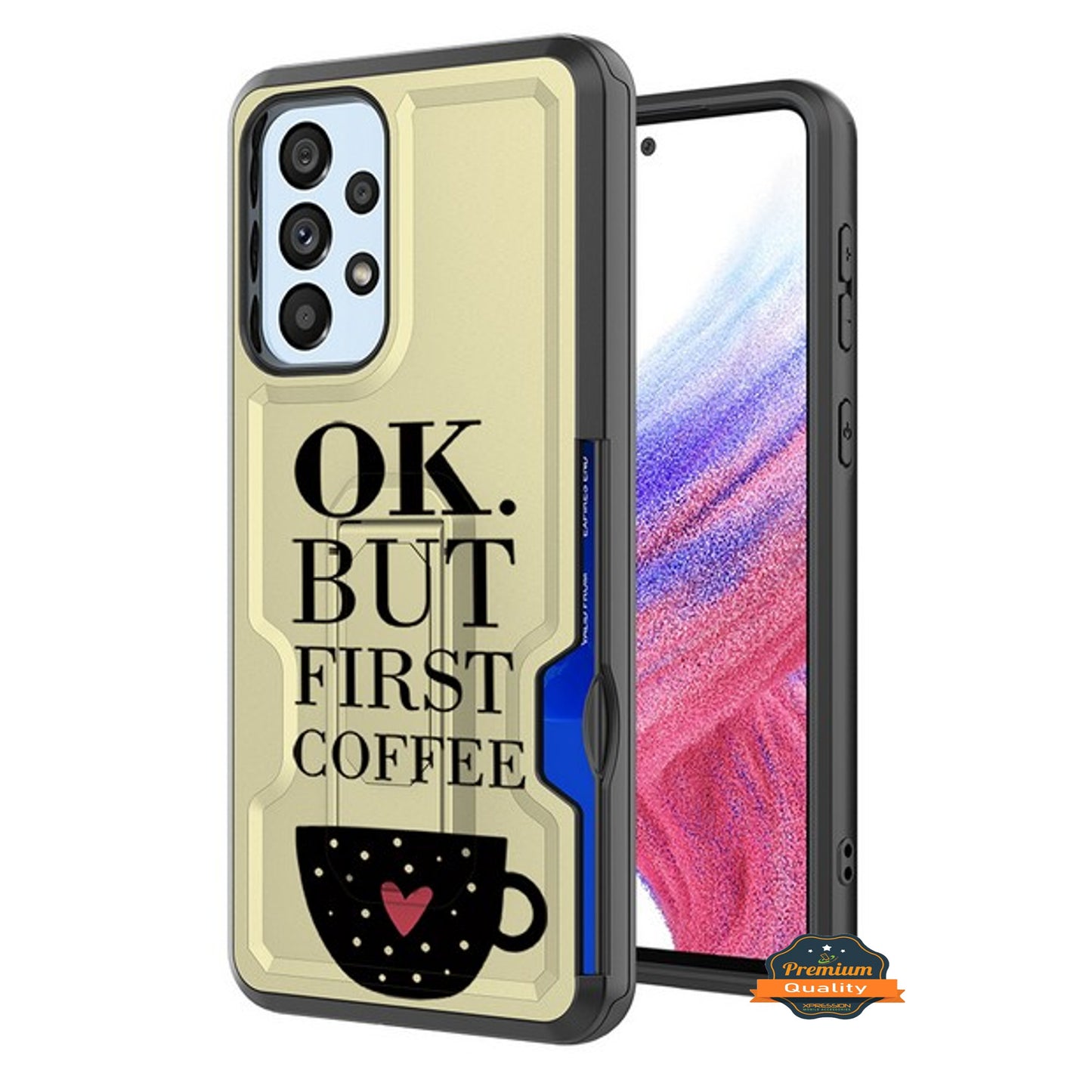 For Samsung Galaxy A03S Hidden Wallet Credit Card Slots with Kickstand Back Design Fashion Hybrid Shockproof Hard  Phone Case Cover