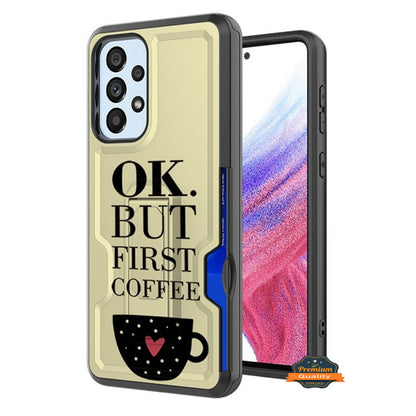 For Samsung Galaxy A03S Hidden Wallet Credit Card Slots with Kickstand Back Design Fashion Hybrid Shockproof Hard  Phone Case Cover