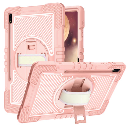 For Apple iPad 10th Gen 2022 Hybrid 3in1 Multi-Functional Tablet Case with Hand, Shoulder Strap, Pencil & Stand Holder Rose Gold Phone Case Cover