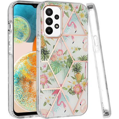 For Samsung Galaxy A23 5G Fashion Floral IMD Design Flower Pattern Hybrid Protective Hard Rubber TPU Slim Back  Phone Case Cover