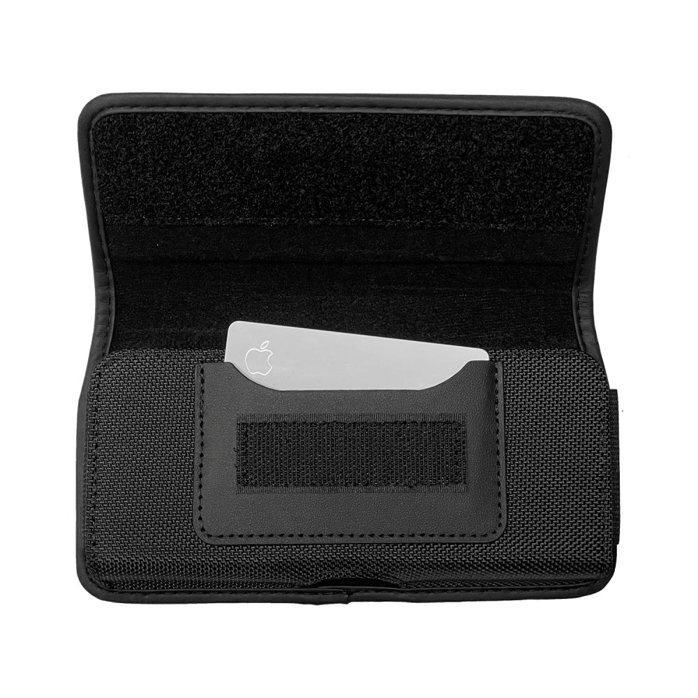 Universal Cell Phone Holster with Belt Clip Loops & Card Slot Canvas Horizontal Pouch Waist Carrying Case Fit Samsung Galaxy S22 Ultra & Most Phone XXL [6.93 x 3.43 x 0.6 in] Universal Canvas Pouch [Black]