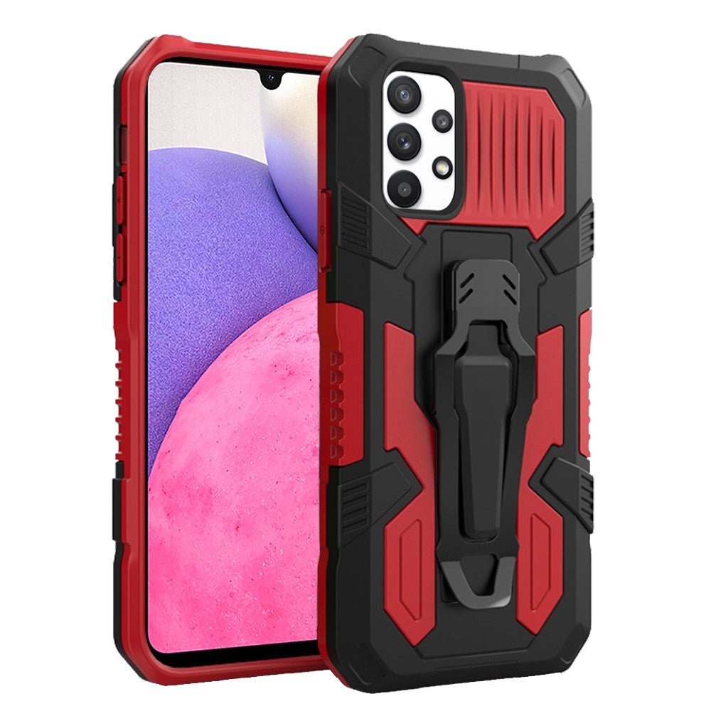 For Samsung Galaxy A33 5G Rugged Heavy Duty Dual Layers Hybrid Shockproof Protective Shell with Built in Clip Holder & Kickstand  Phone Case Cover