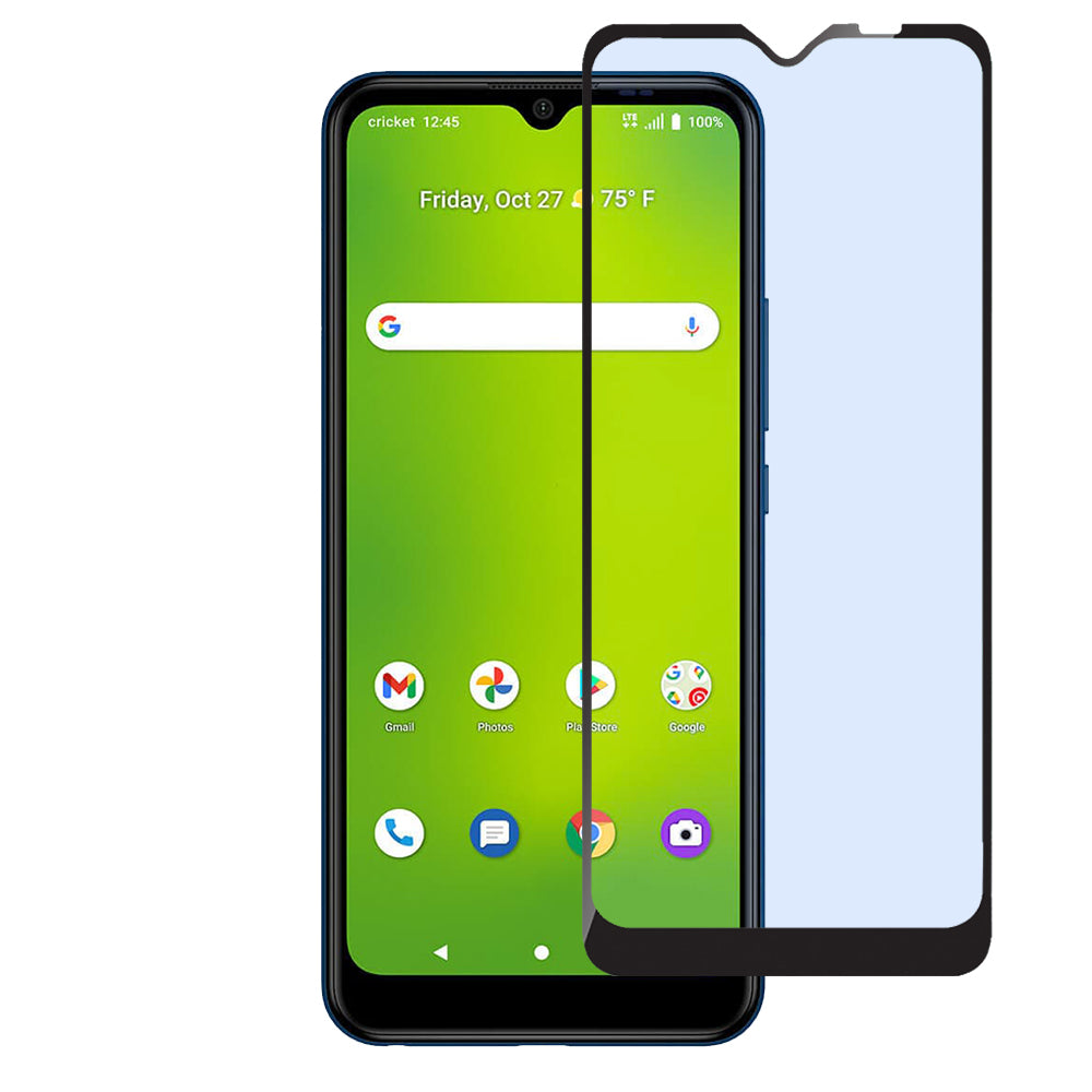 For Cricket Icon 3, Splendor, AT&T Motive 2 Screen Protector, 9H Hardness Full Glue Adhesive Tempered Glass 3D Curved HD Glass Protector Clear Black Screen Protector