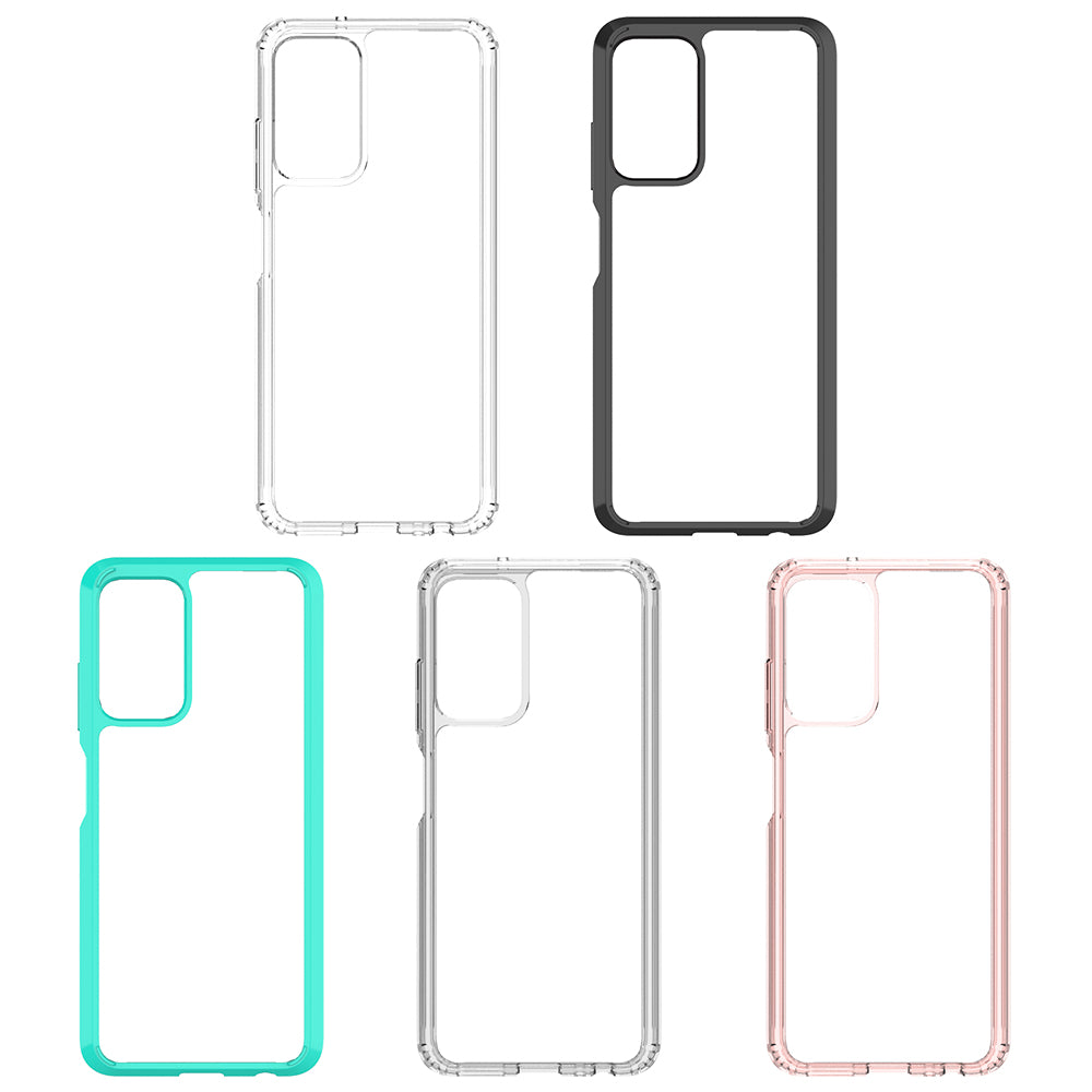For Samsung Galaxy A03S Hybrid Transparent Clear Acrylic Back Hard PC & Soft TPU Full Protective Bumper Extra Shock-Absorb  Phone Case Cover