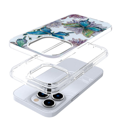 For Samsung Galaxy A53 5G Stylish Gold Layer Printing Design Hybrid Rubber TPU Hard PC Shockproof Armor Rugged Butterfly Floral Phone Case Cover