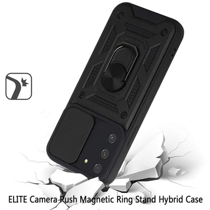 For Samsung Galaxy S22 /Plus Ultra Hybrid Cases with Slide Camera Lens Cover and Ring Holder Kickstand Rugged Dual Layer Heavy Duty  Phone Case Cover