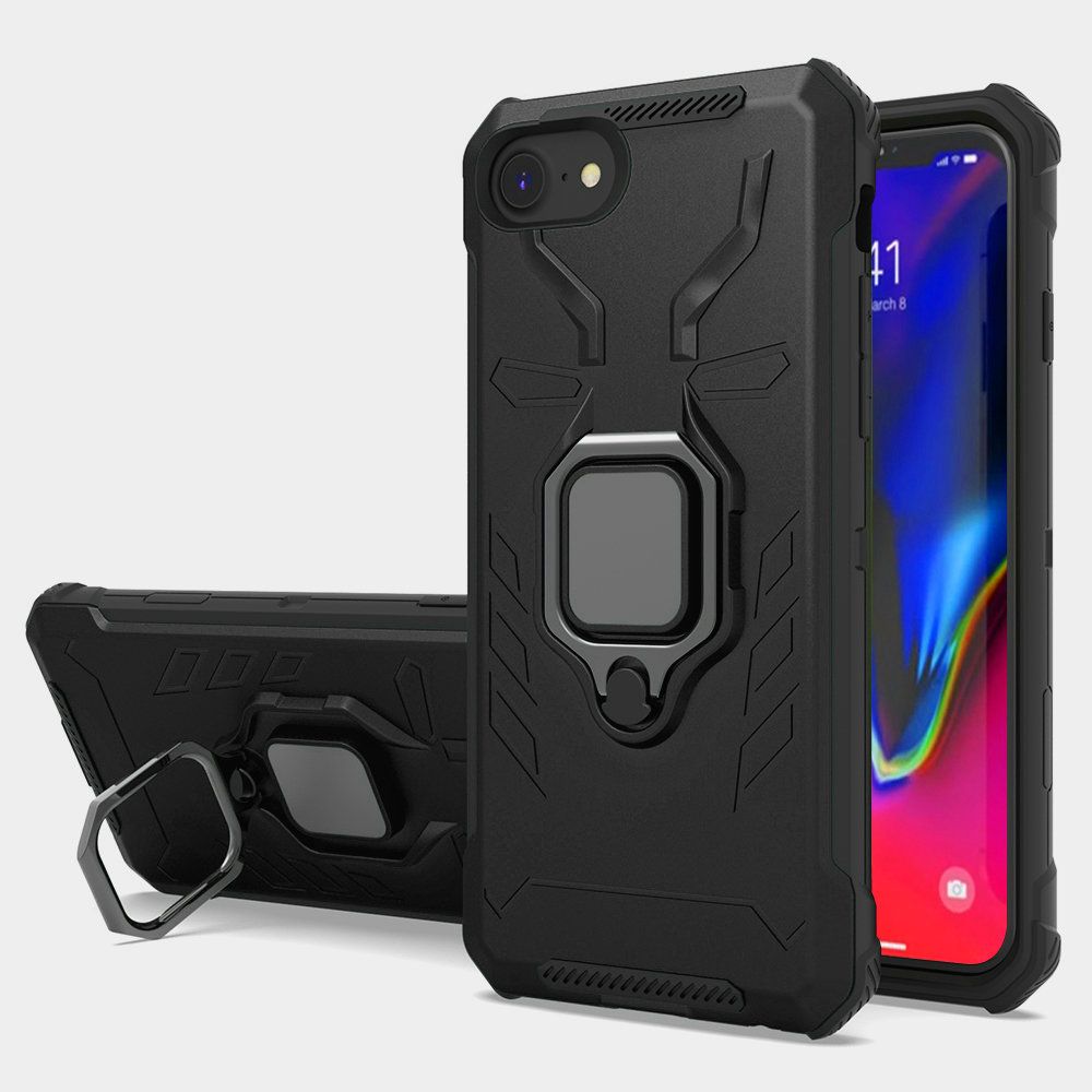 For Apple iPhone SE 2022 /SE 2020/8/7 Hybrid TPU Armor Military Protection Heavy Duty Shockproof with 360 Rotatable Ring  Phone Case Cover