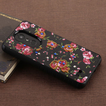 For Samsung Galaxy J3 V /J3 3rd Gen /Galaxy Express Prime 3 Stylish Design Hybrid Rubber TPU Hard PC Shockproof Armor Slim Romantic Love Flowers Phone Case Cover