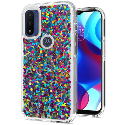 For Motorola Moto G Power 2022 Colorful Glitter Bling Sparkle Epoxy Glittering Shining Hybrid Silicone Shockproof  Phone Case Cover