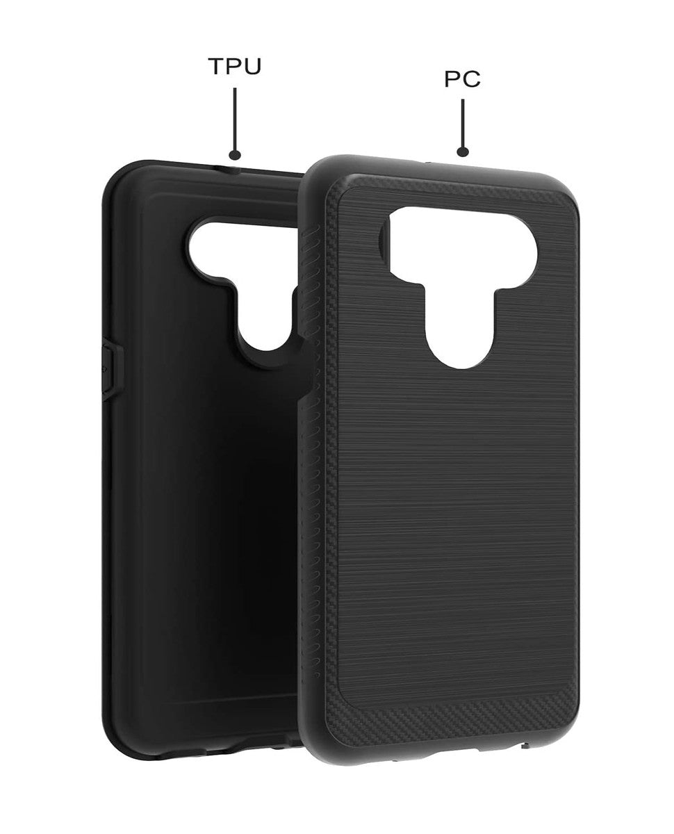 For Motorola Moto G Stylus 2022 4G Armor Brushed Texture Rugged Carbon Fiber Design Shockproof Dual Layers Hard PC  Phone Case Cover